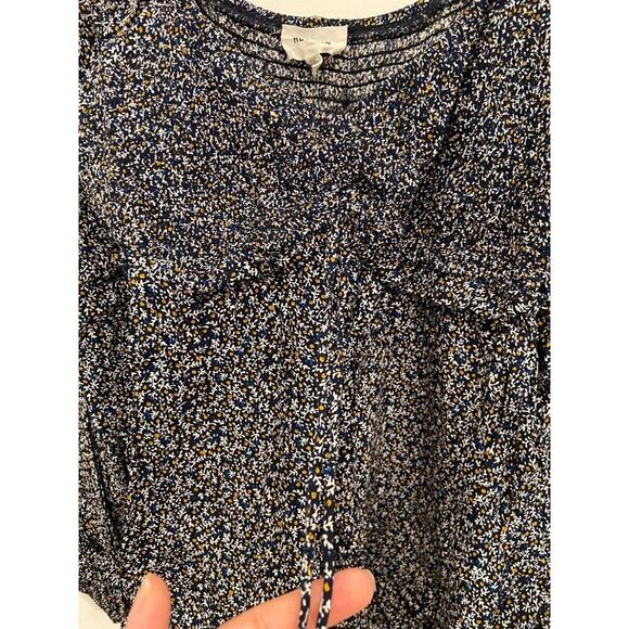 Maternity Black & Blue Floral Smocked Top -  Size Large - EUC - Picture 5 of 5